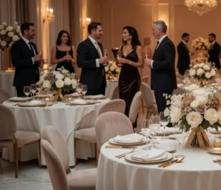 Elegancka, nastrojowa sala przygotowana na prywatne wydarzenie premium
